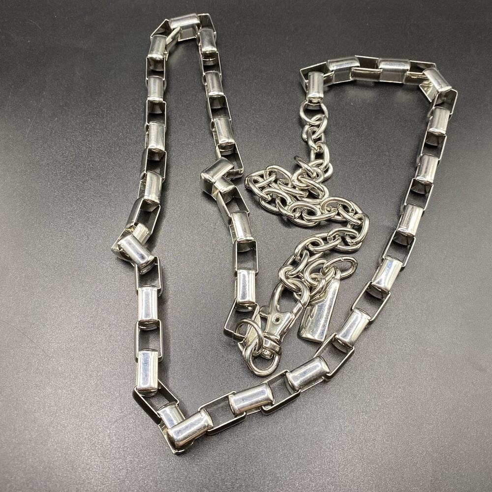 Signed Silver Tone Chunky Chain Belt Jean Chain Ny&Co Grunge